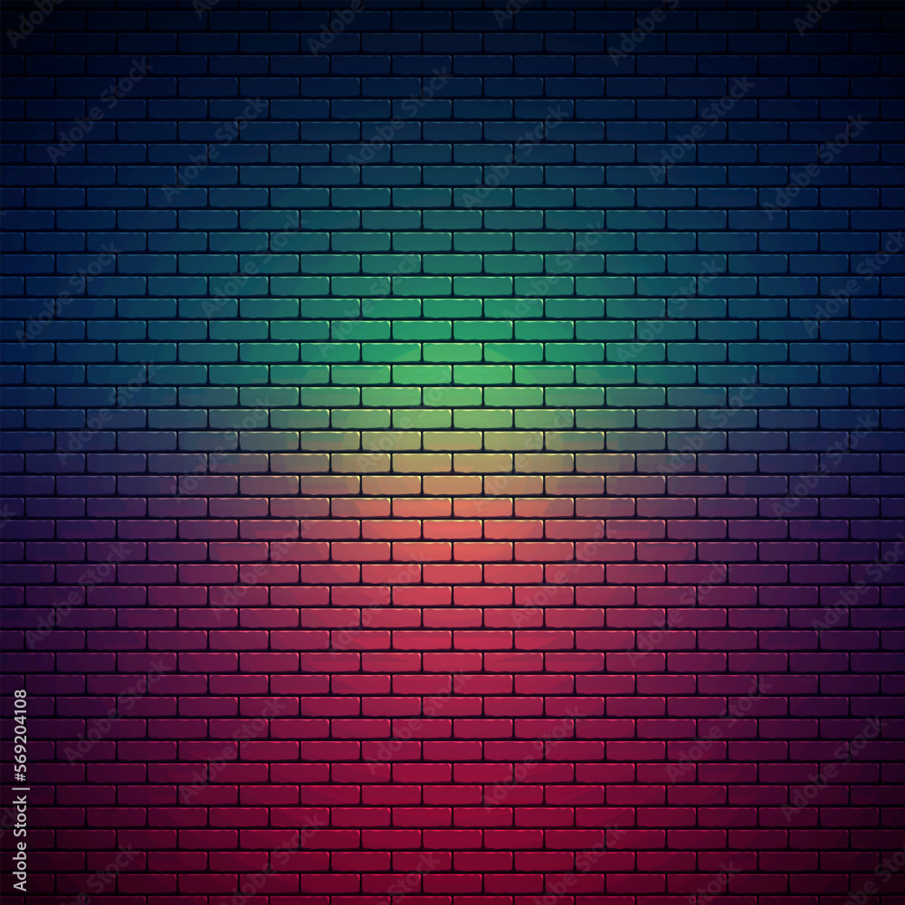Night brick wall background, background for neon lights.
Night brick wall background, background for neon lights.
