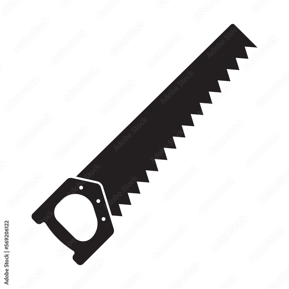 Saw icon. Hand saw silhouette vector design. Saw icon. Hand saw silhouette vector design.