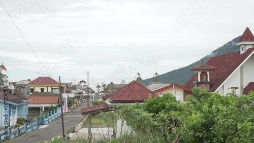Wallpaper Mural A beautiful Church in rural village area surrounded with mountain background in Magelang, Indonesia Torontodigital.ca