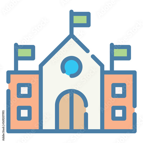 A school building where young people receive education 