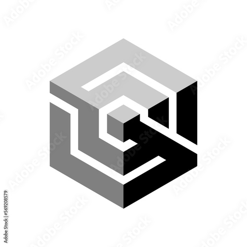 Multi-hexagon forming letter S and G 