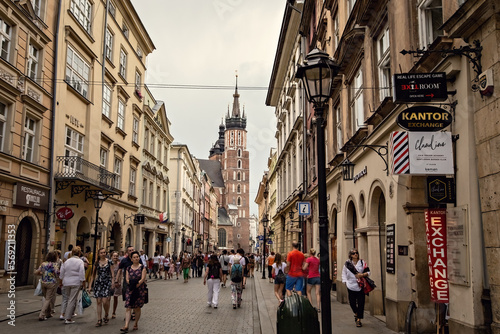 Street view of Krakow on summer day, Poland