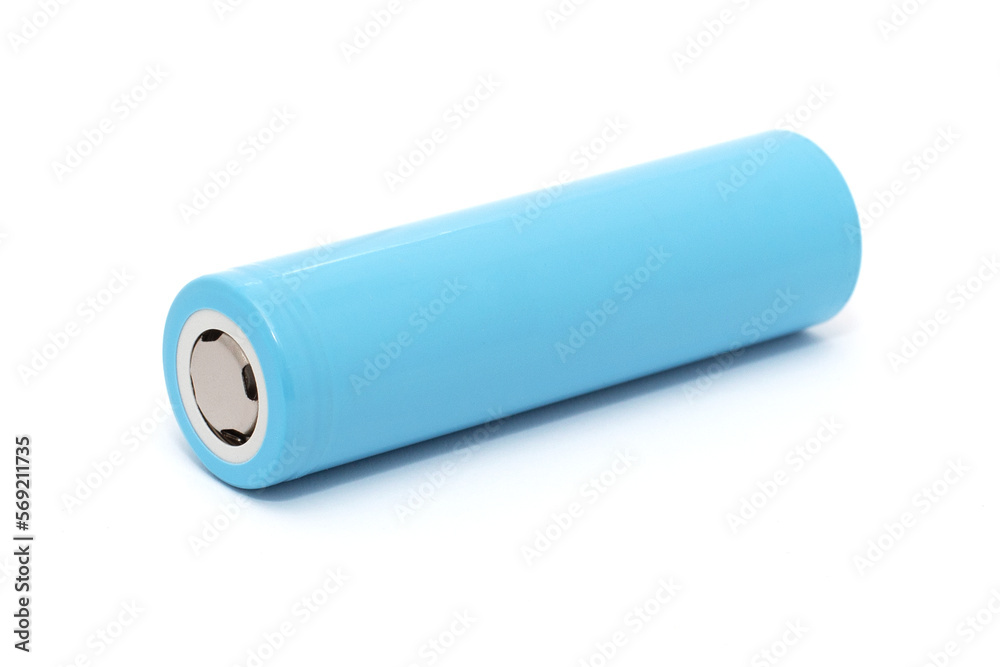 Blue rechargeable battery for appliances isolated on a white background Blue rechargeable battery for appliances isolated on a white background