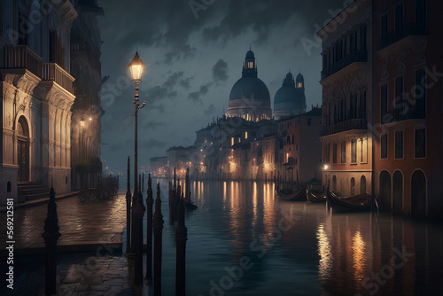 Venice night cityscape