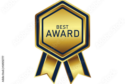 Award badge in gold color