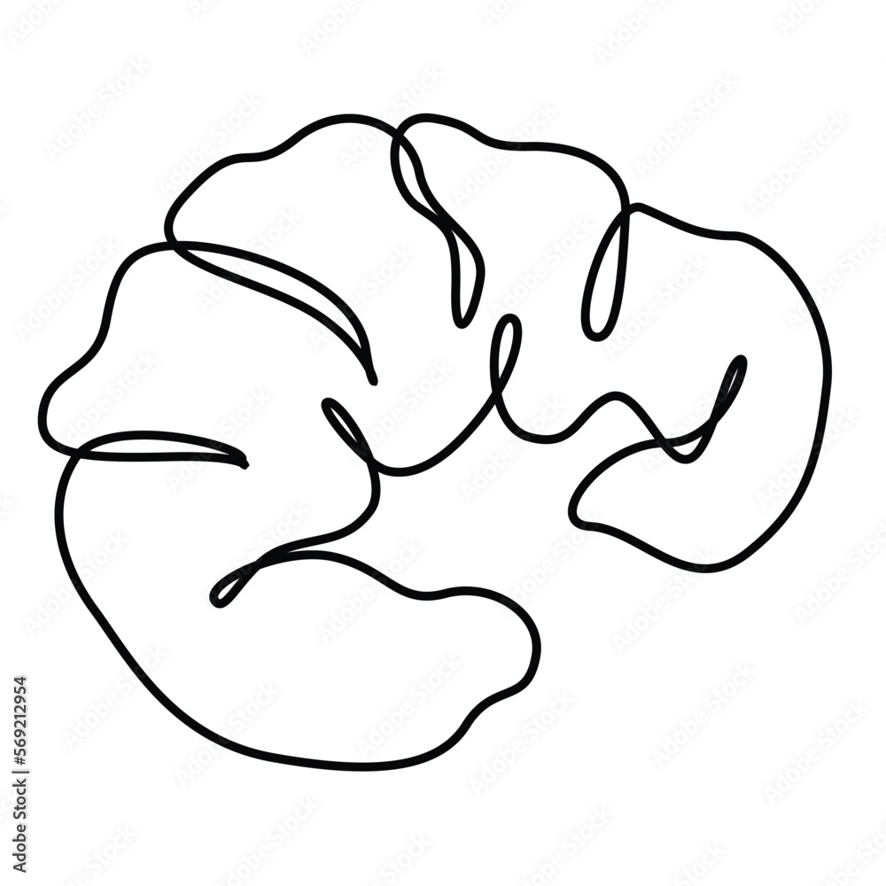 Single continuous line drawing of stylized sweet fresh bake bakery pastry in minimal continuous one line