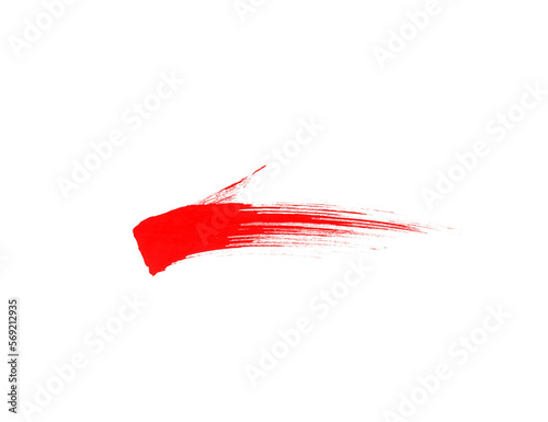 Beautiful red paint brush isolated on white backdrop. Brushes for art draw