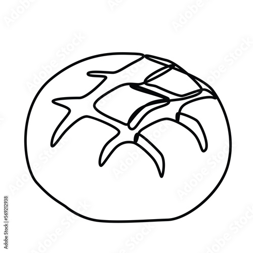 Single continuous line drawing of stylized sweet fresh bake bakery pastry in minimal continuous one line