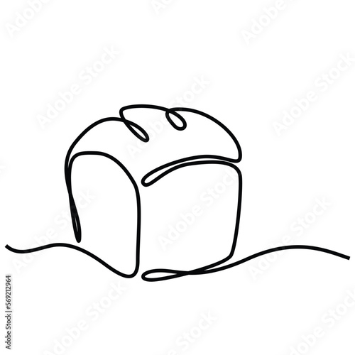 Single continuous line drawing of stylized sweet fresh bake bakery pastry in minimal continuous one line