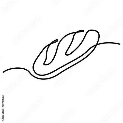 Single continuous line drawing of stylized sweet fresh bake bakery pastry in minimal continuous one line