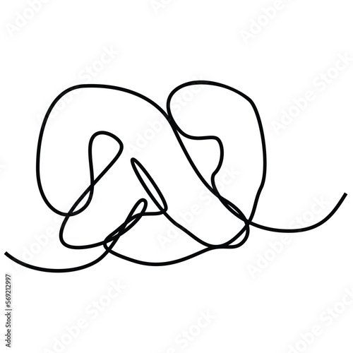 Single continuous line drawing of stylized sweet fresh bake bakery pastry in minimal continuous one line