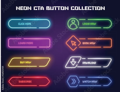 Neon cta button collection