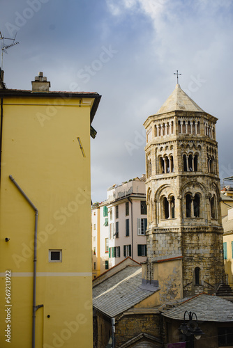 The texture of a square old water trapdoor on a stone pavement