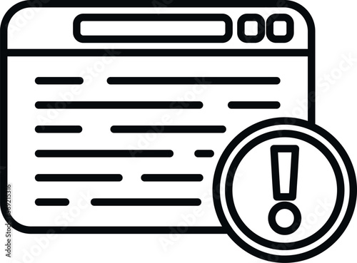 Online fraud icon outline vector. Hacker error. File data