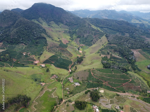 view of the mountains of region minas gerais brazil