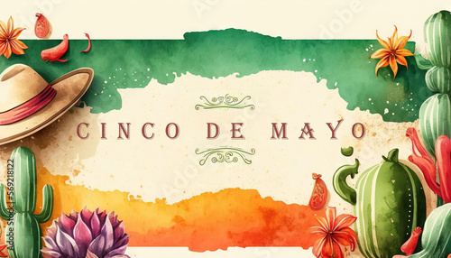 Wallpaper Mural Cinco de mayo flat design background with text generative ai Torontodigital.ca