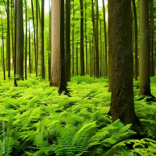 green forest in the morning   Generate IA