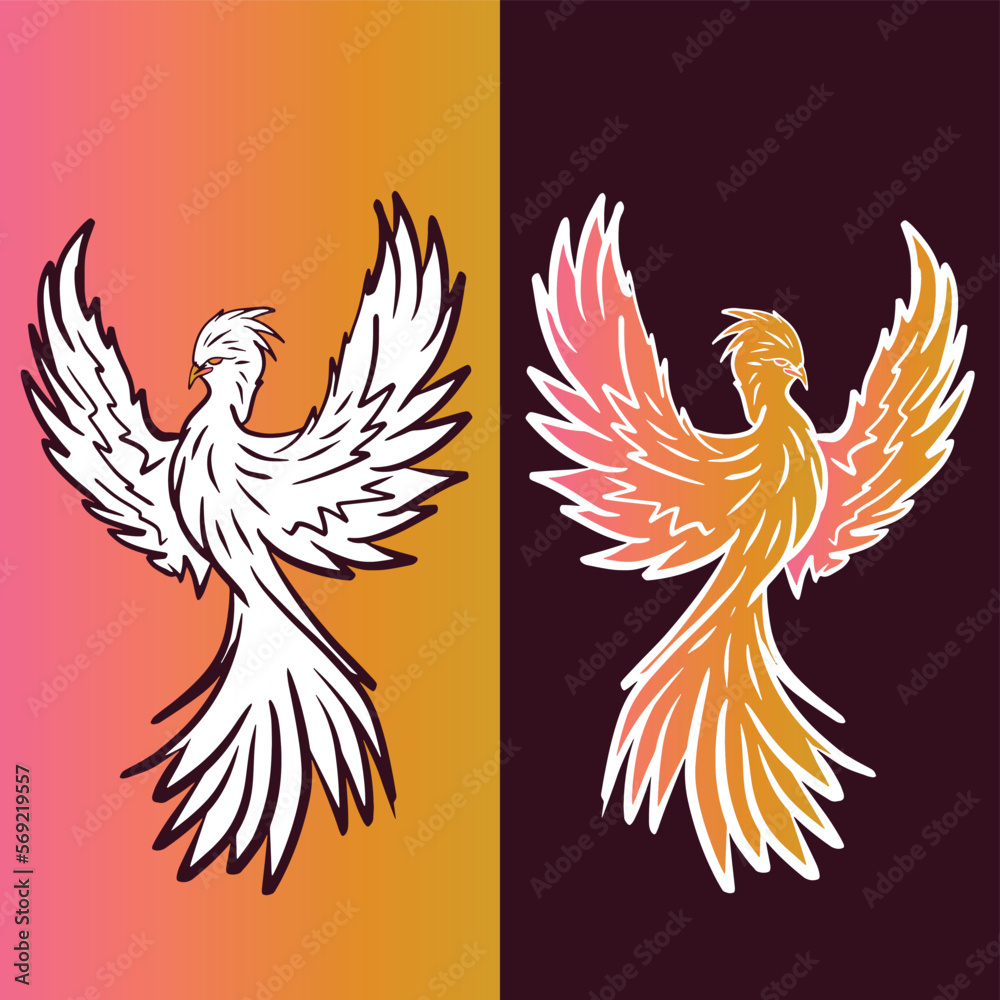 Fototapeta premium Illustration Hand drawing Phonenix vector design
