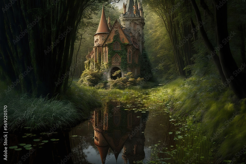 Obraz premium fairy tale castle.Generative Ai