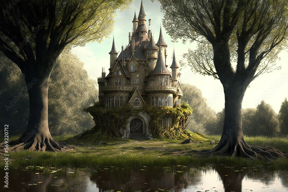 fairy tale castle.Generative Ai