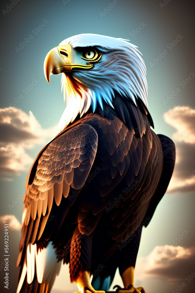eagle a nice background poster - generative ai eagle a nice background poster - generative ai