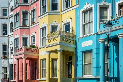 Colorful houses in Notting Hill, London, UK