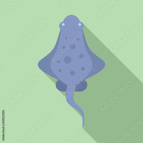 Stingray fish icon flat vector. Animal ray. Wildlife water