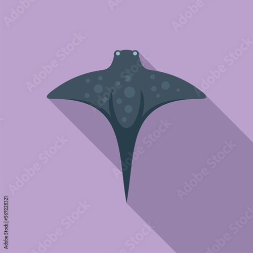 Tropical stingray icon flat vector. Fish animal. Sea underwater