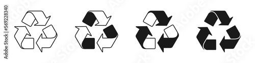 Mobius icons set. Recycling symbols. Vector illustration