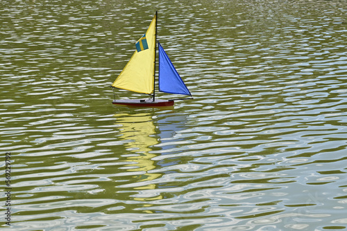remote control boat on a body of water