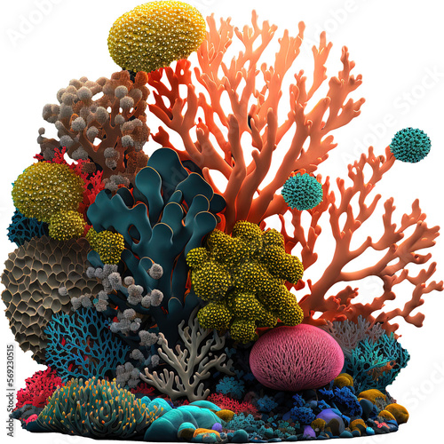 Fotografie, Obraz The Art of the Ocean - The Beauty of Coral made with Generative AI