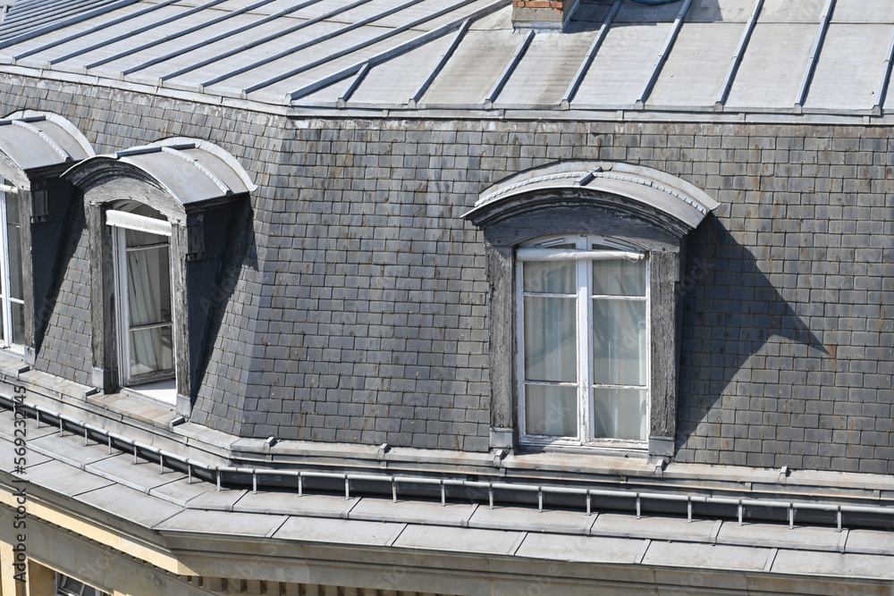 slate roof and zinc plate Stock Photo Adobe Stock