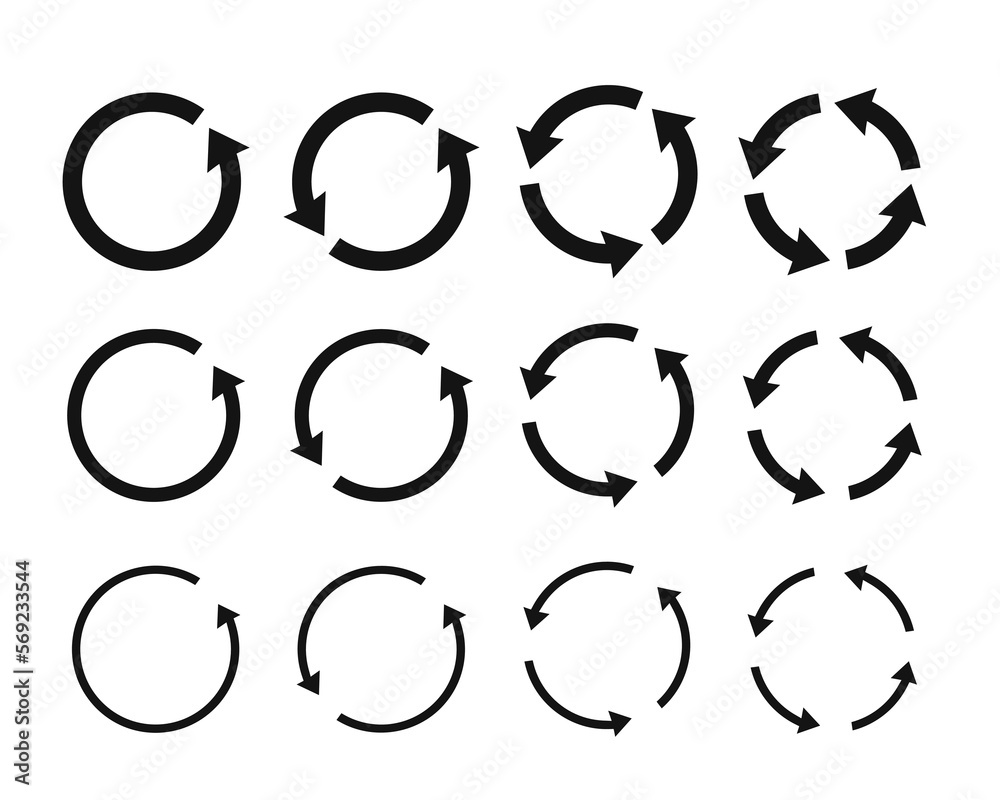 Set of circle arrows. Recycle Circle Icons. Vector Arrows Set of circle arrows. Recycle Circle Icons. Vector Arrows
