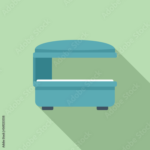 Solarium icon flat vector. Tan bed. Sun spa