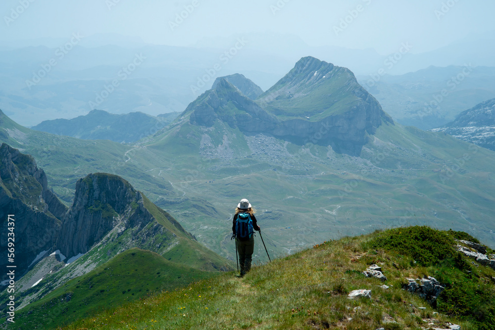 hiker in the mountains