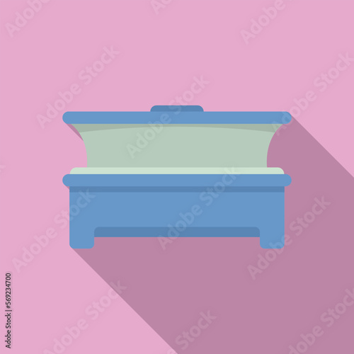Sun solarium icon flat vector. Spa bed. Skin uv beauty