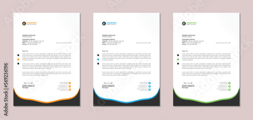Professional corporate business letterhead design template