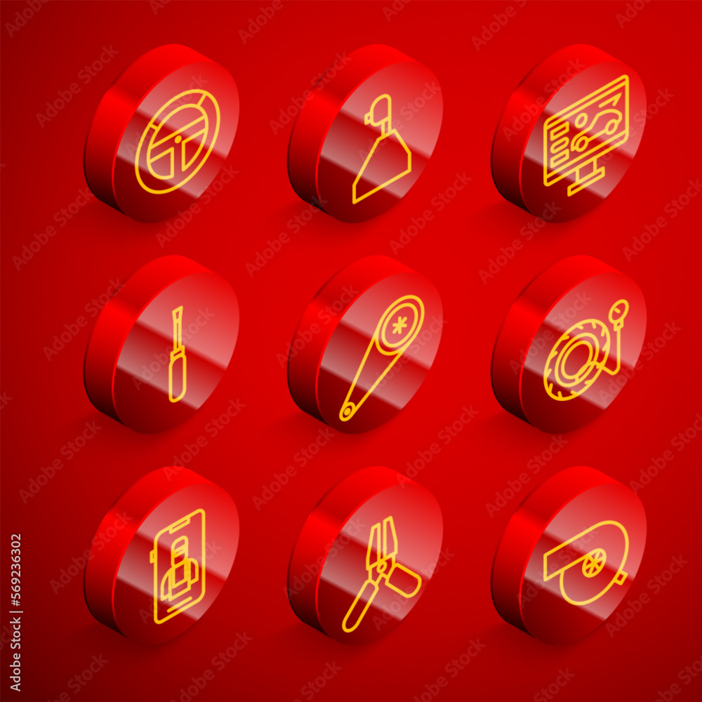 Set line Steering wheel, Gear shifter, Diagnostics condition of car