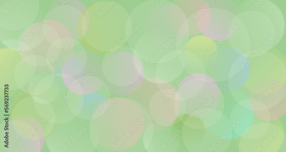 Multicolored sun glare. Abstract green background.