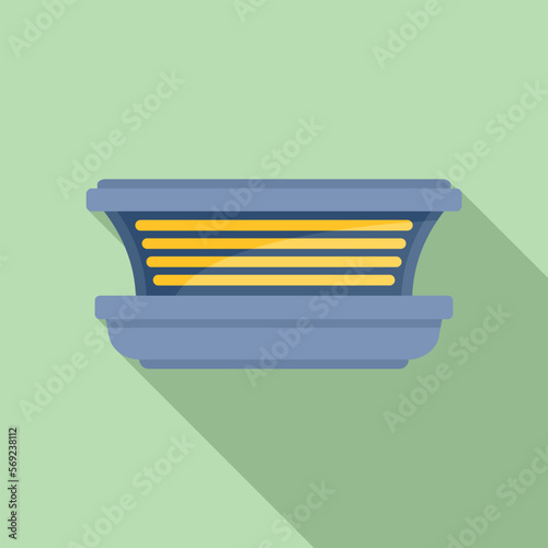Body solarium icon flat vector. Sun bed. Sunlight care lamp