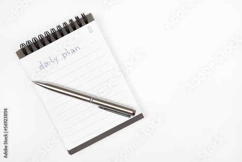 Wallpaper Mural Daily plan notes with metal pen - Productivity plan - Business and self improvement Torontodigital.ca