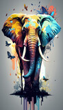 Eléphant abstrait .une aventure visuelle fascinante remplie de couleurs vives et de beauté. Préparez-vous à être émerveillé par les créations uniques de l'intelligence artificielle