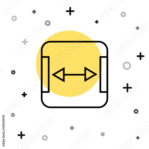 Black line Area measurement icon isolated on white background. Random dynamic shapes. Vector