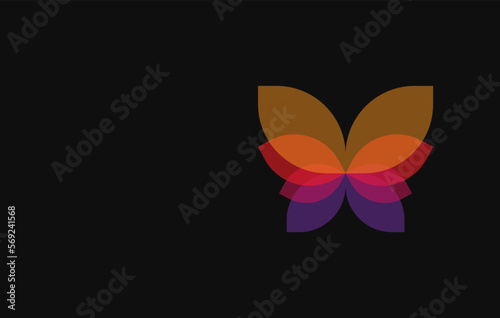 Transparent multicolored butterfly