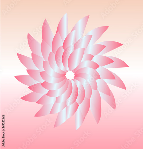 Pink and white flower lotus on a gradient isolated background with clipping path included. © Kainat 