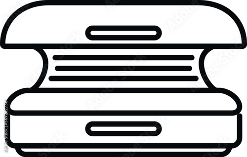 Horizontal solarium icon outline vector. Sun spa. Body sunlight