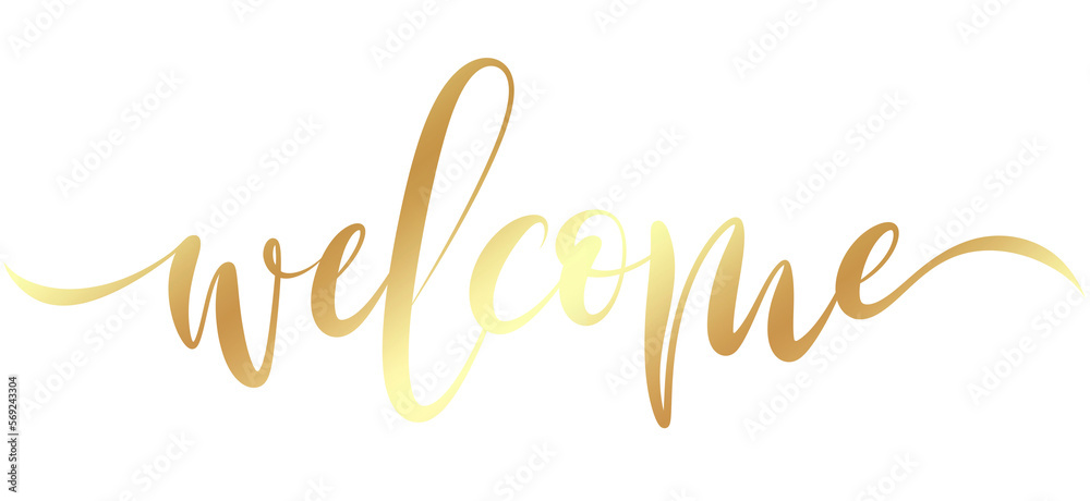 © Adhi - Welcome typography with gold glitter. transparent hand drawn © Adhi - Welcome typography with gold glitter. transparent hand drawn
