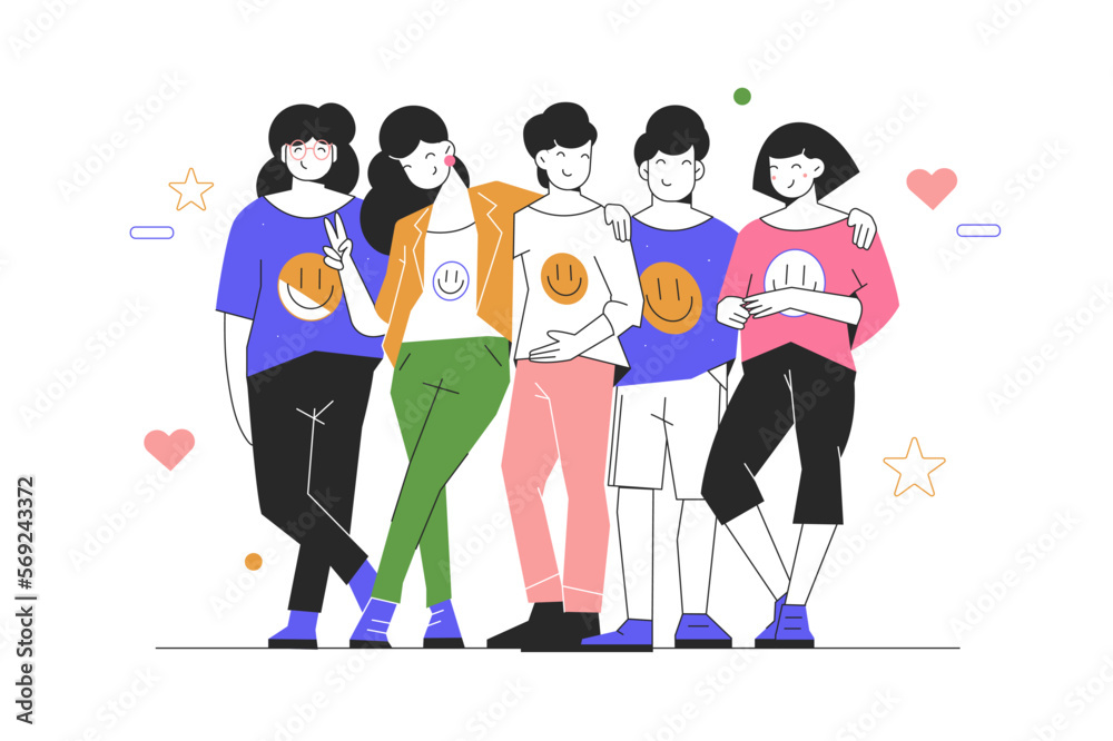 Team of friends or coworkers