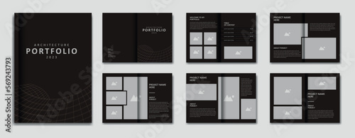 Architecture portfolio design template, architectural portfolio layout design, a4 size print ready brochure for architectural design.