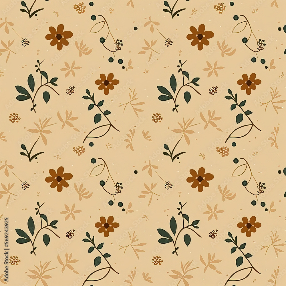Vector illustration of a seamless floral pattern in spring for Wedding, anniversary, birthday and party. Design for banner, poster, card, invitation and scrapbook. Generative AI